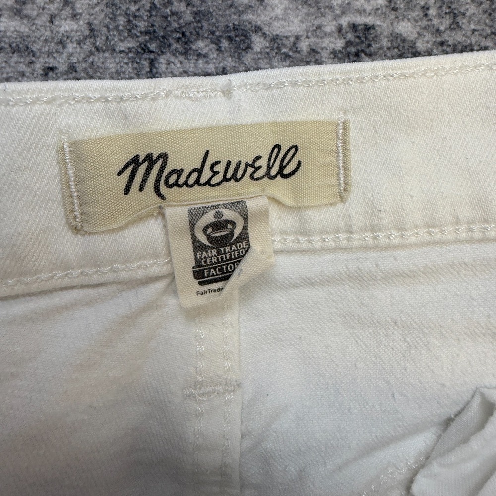 Madewell Jeans Womens 27 White Slim BoyJean Distressed Straight Party Preppy - Picture 4 of 12